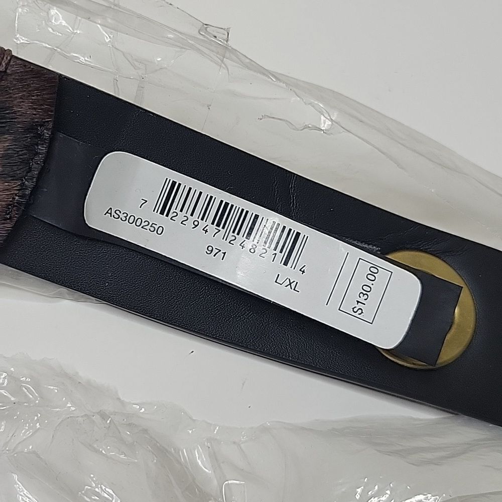 NEW ALL SAINTS CALF HAIR WIDE LEATHER GROMMET BELT NWT Large / XL - Picture 3 of 5